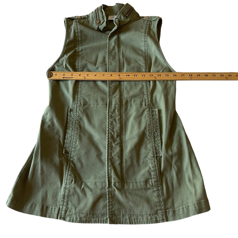Cabi long vest jacket women's  sz small olive  army green festival militarycore - Picture 5 of 14
